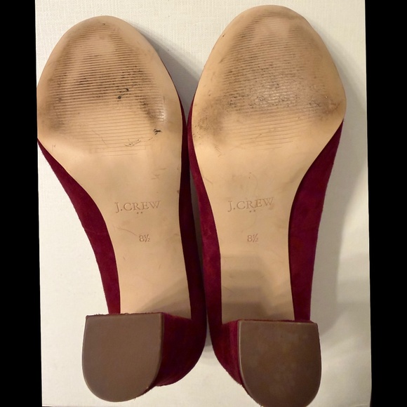 J Crew Gorgeous Burgundy Suede Pumps, Size 8.5 - Picture 4 of 4